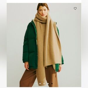 NWT! Tory Burch RIBBED CASHMERE OVERSIZED SCARF, Color: Natural Heather